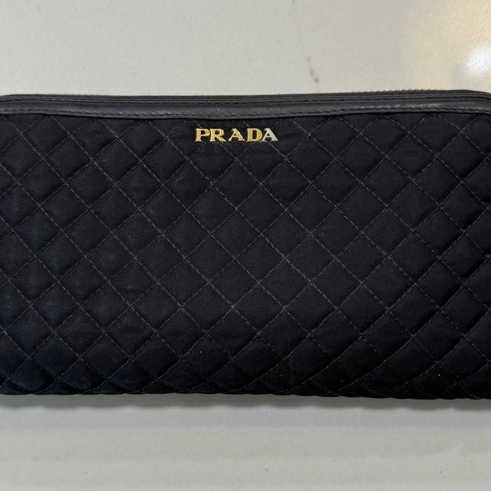 ✨ Prada Quilted Nylon Zip-Around Wallet - Black ✨